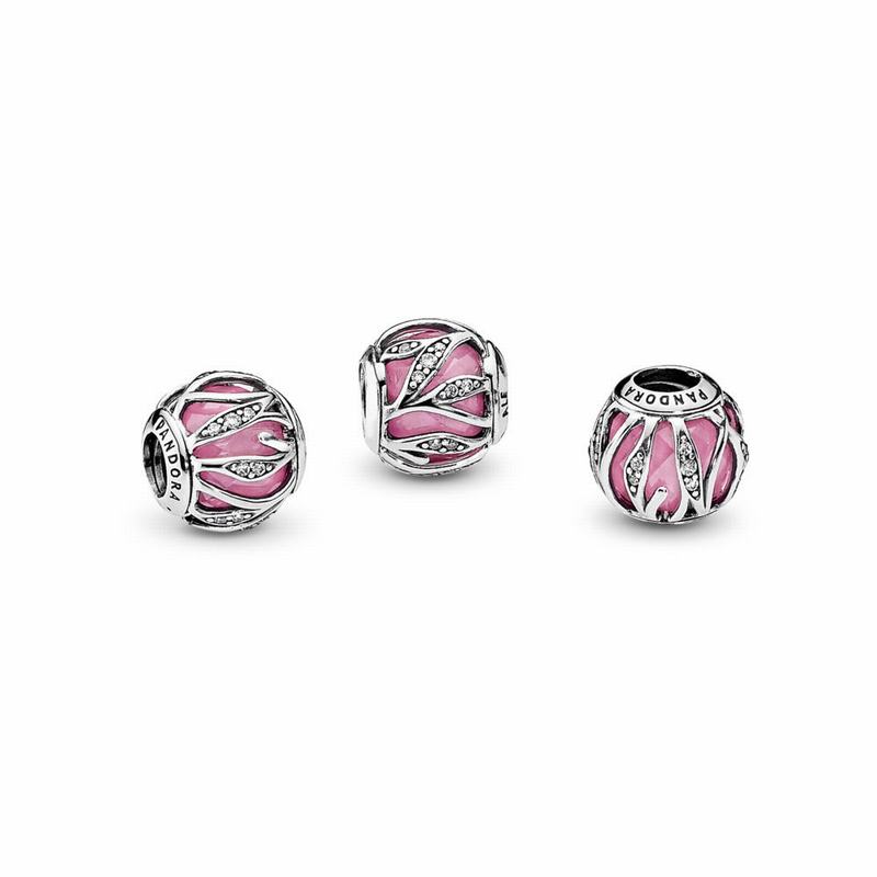 Pandora Nature's Radiance Charm - Sterling Silver/Pink/Cubic Zirconia/Cubic Zirconia - Canada | VM87